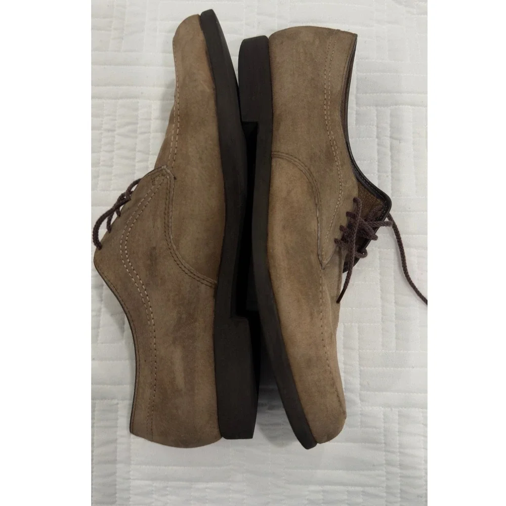 Hush Puppies Mens Brown Suede Derby Shoes Lace Up Moc Toe Size 13
